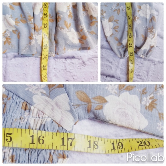 American Eagle Outfitters Blue/White Floral Blouse - Picture 5 of 5